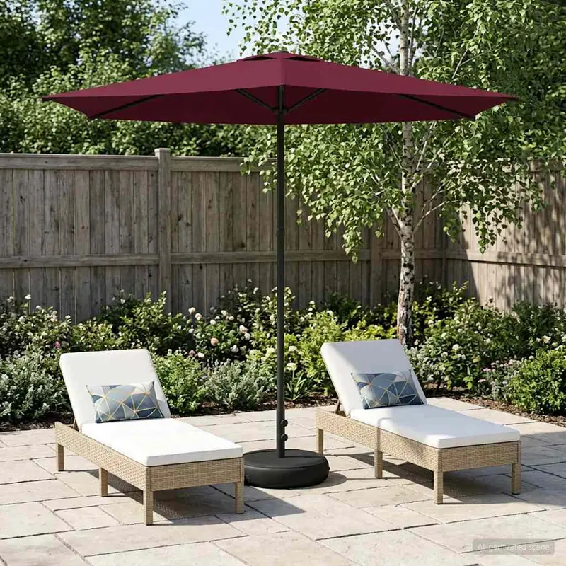 Vidaxl tuinparasol met basis 270 x 270 cm polyester rechthoekig