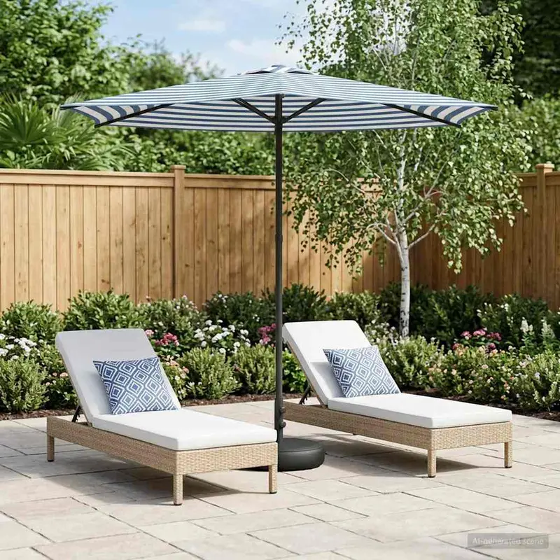 Vidaxl tuinparasol met basis 270 x 270 cm polyester rechthoekig