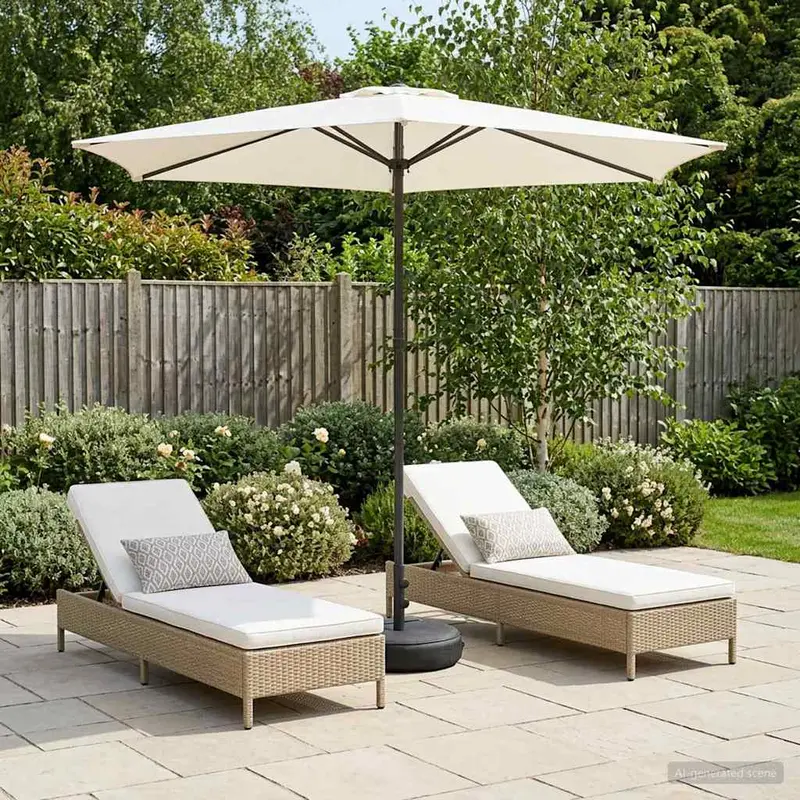 Vidaxl tuinparasol met basis 270 x 270 cm polyester rechthoekig