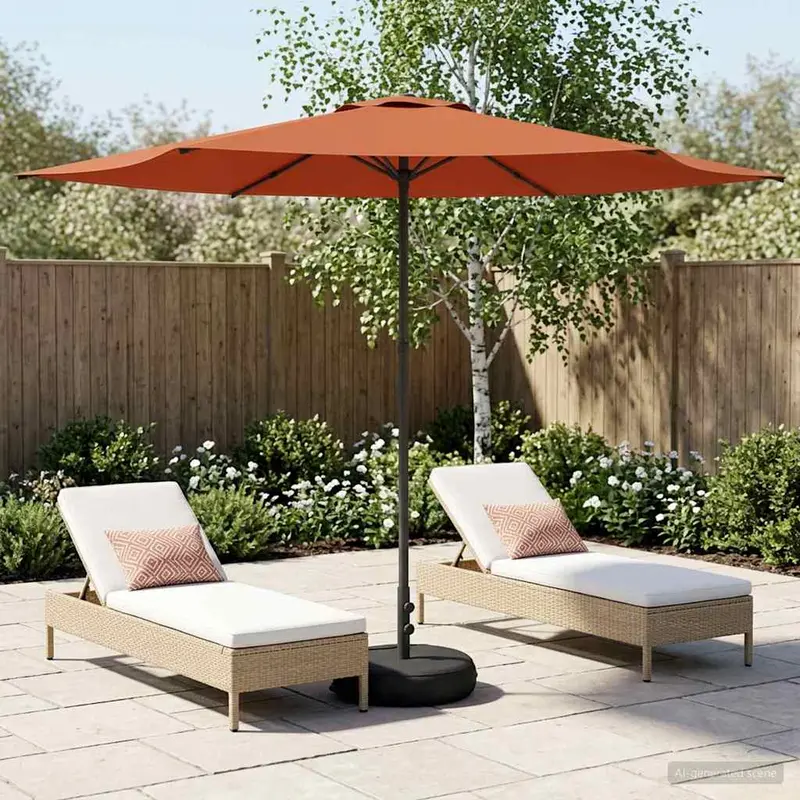 Vidaxl tuinparasol met basis 300 x 300 cm polyester rechthoekig