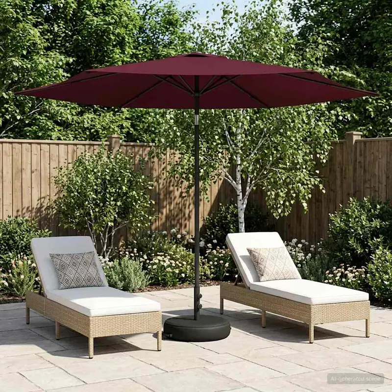 Vidaxl tuinparasol met basis 300 x 300 cm polyester rechthoekig