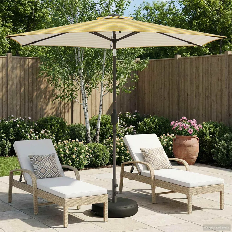 Vidaxl tuinparasol met led-lampen en voet 270 x 270 cm polyester