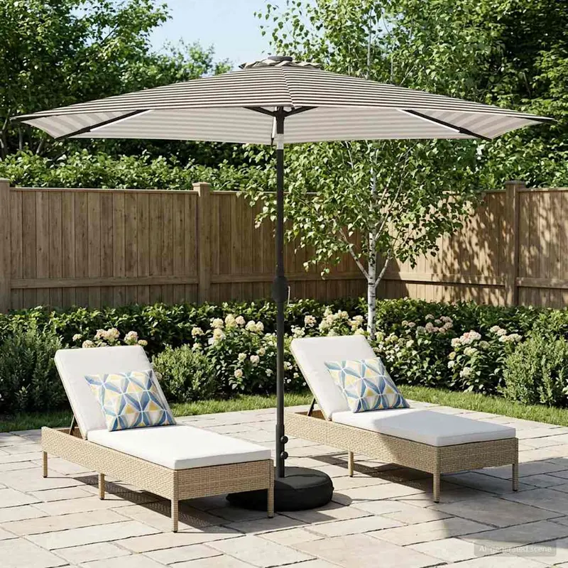 Vidaxl tuinparasol met led-lampen en voet 300 x 300 cm polyester