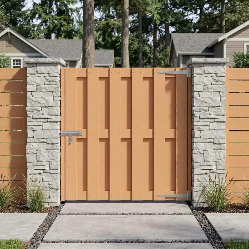 Vidaxl tuinpoort 100 x 100 cm wpc en aluminium bruin