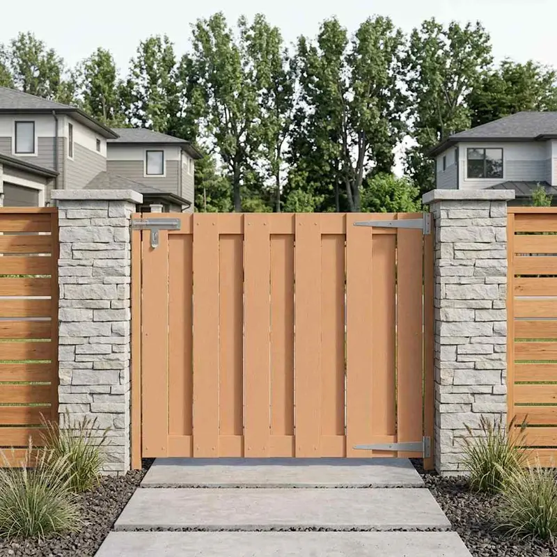 Vidaxl tuinpoort 100 x 80 cm wpc en aluminium bruin