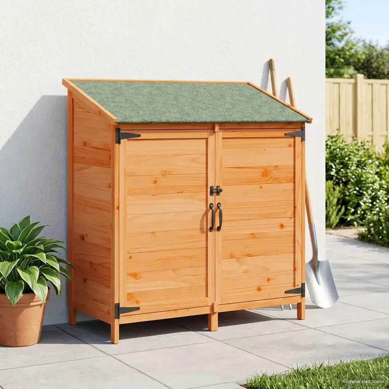 Vidaxl tuinschuur bruin 106,5 x 56 x 113,5 cm massief vurenhout