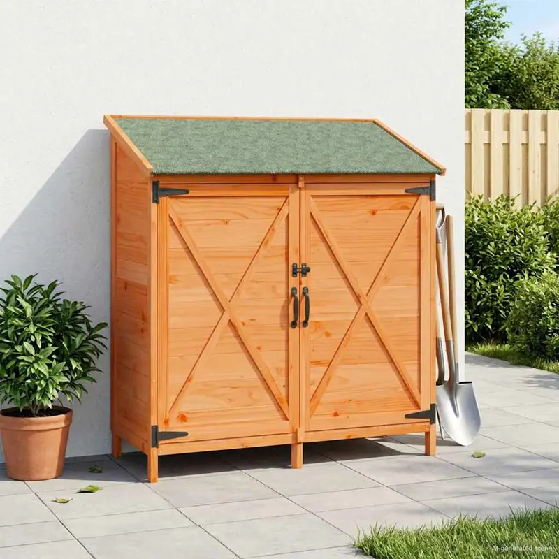 Vidaxl tuinschuur bruin 106 x 56 x 113,5 cm massief vurenhout
