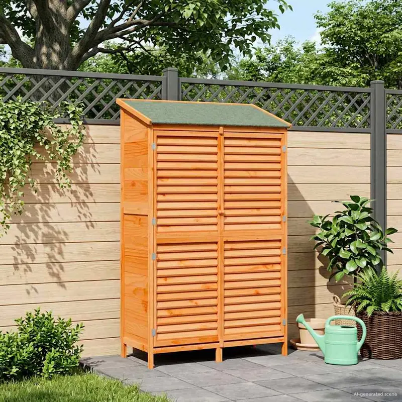 Vidaxl tuinschuur bruin 106 x 56 x 176,5 cm massief vurenhout
