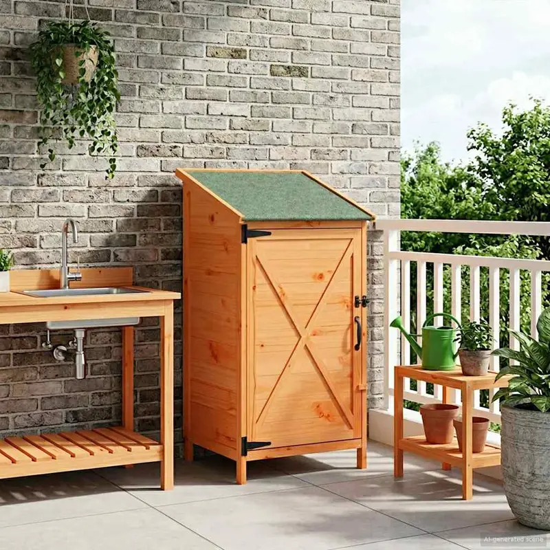 Vidaxl tuinschuur bruin 59,5 x 56 x 113,5 cm massief vurenhout