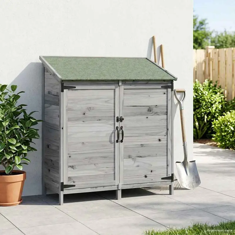 Vidaxl tuinschuur grijs 106,5 x 56 x 113,5 cm massief vurenhout