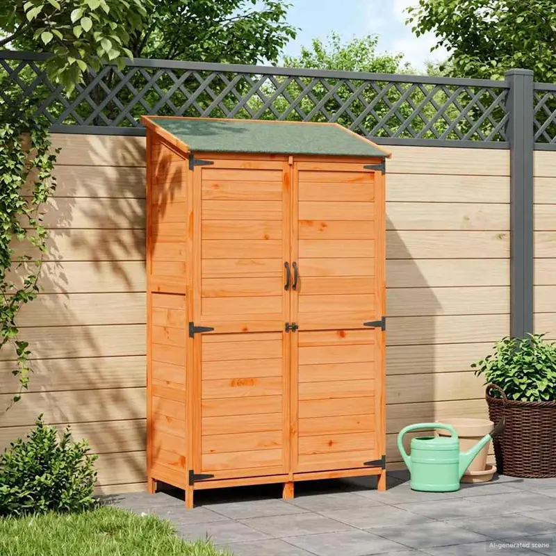 Vidaxl tuinschuur met dak bruin 106,5 x 56 x 176 cm massief vurenhout