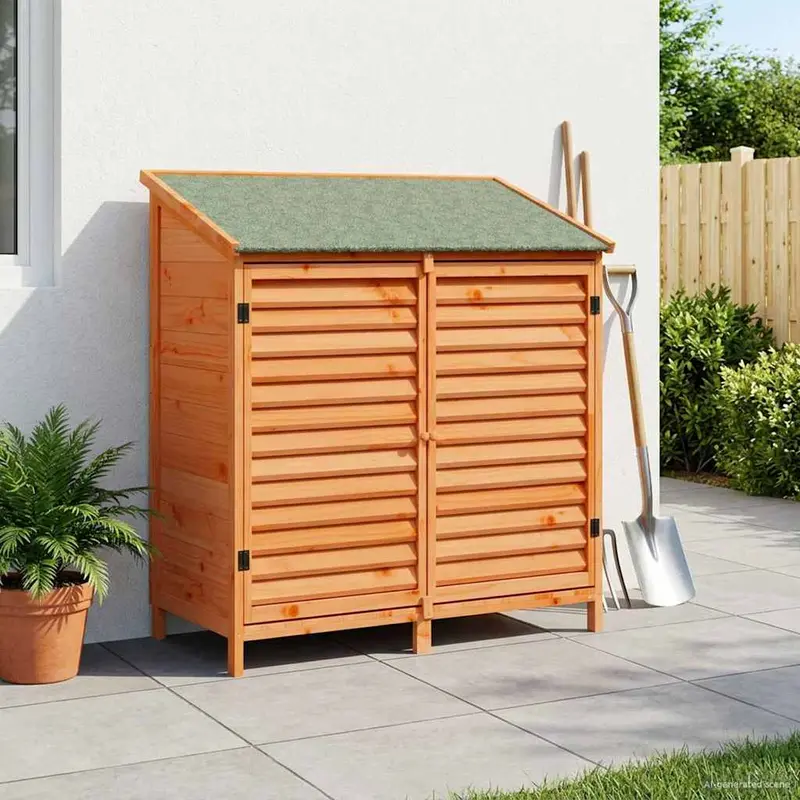 Vidaxl tuinschuur met dak bruin 106 x 56 x 113,5 cm massief vurenhout