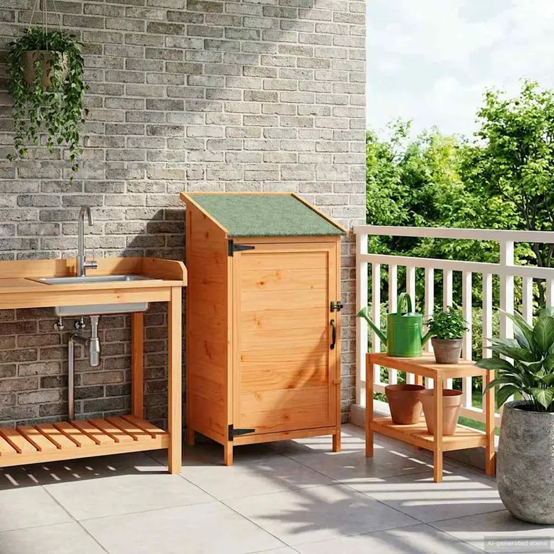 Vidaxl tuinschuur met dak bruin 59 x 56 x 113,5 cm massief vurenhout