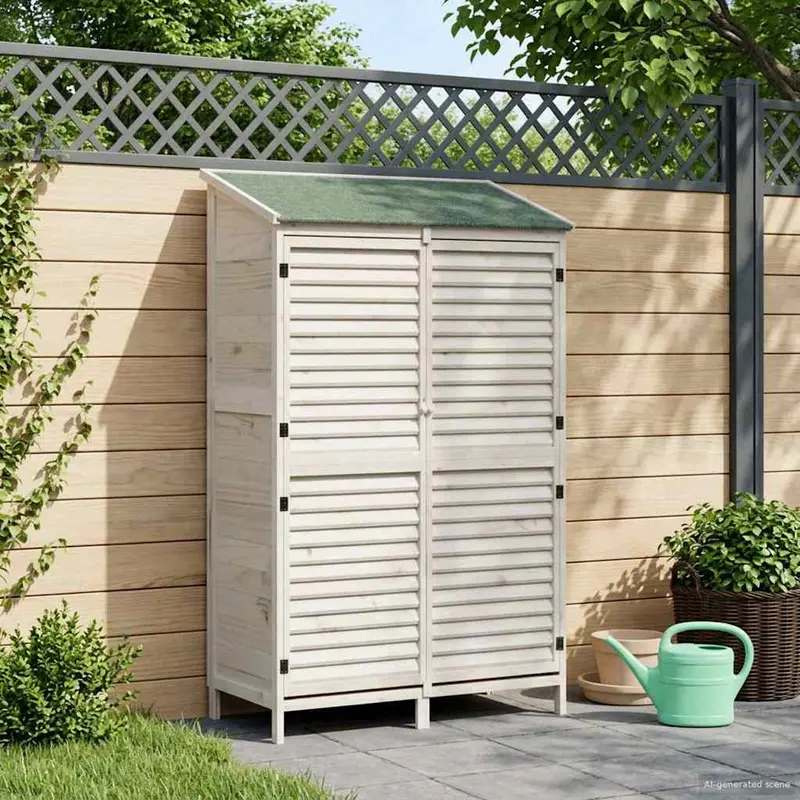 Vidaxl tuinschuur met dak wit 106 x 56 x 176,5 cm massief vurenhout
