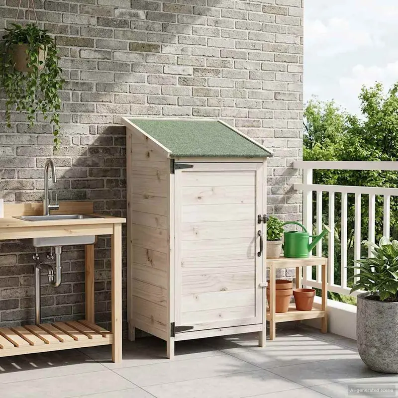 Vidaxl tuinschuur met dak wit 59 x 56 x 113,5 cm massief vurenhout