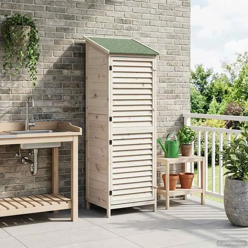 Vidaxl tuinschuur met dak wit 59 x 56 x 176 cm massief vurenhout