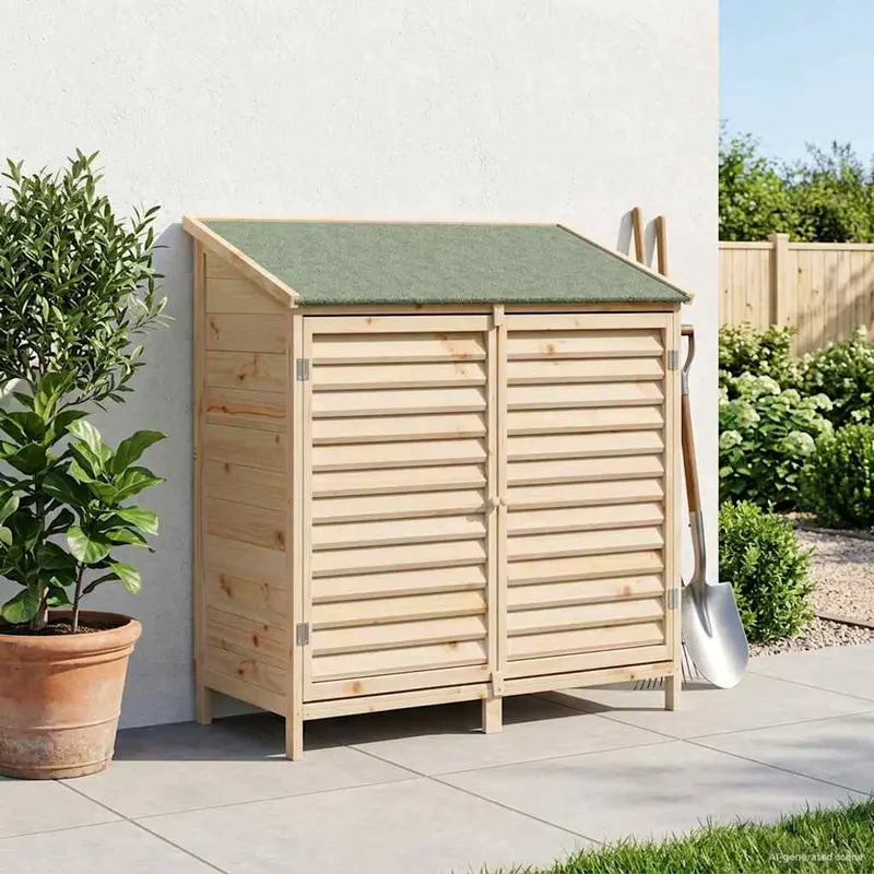 Vidaxl tuinschuur naturel 106 x 56 x 113,5 cm massief vurenhout