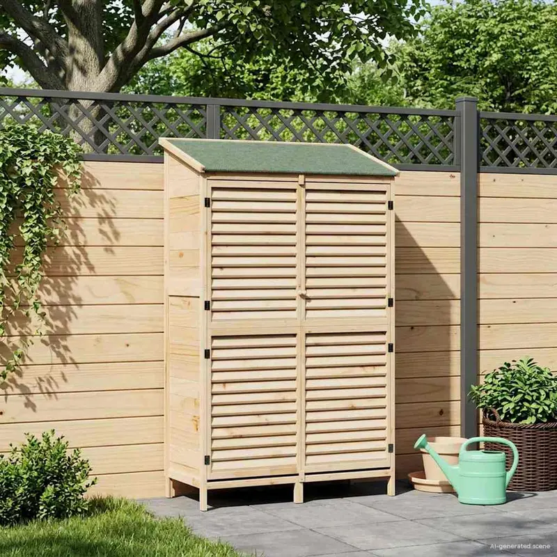 Vidaxl tuinschuur naturel 106 x 56 x 176,5 cm massief vurenhout