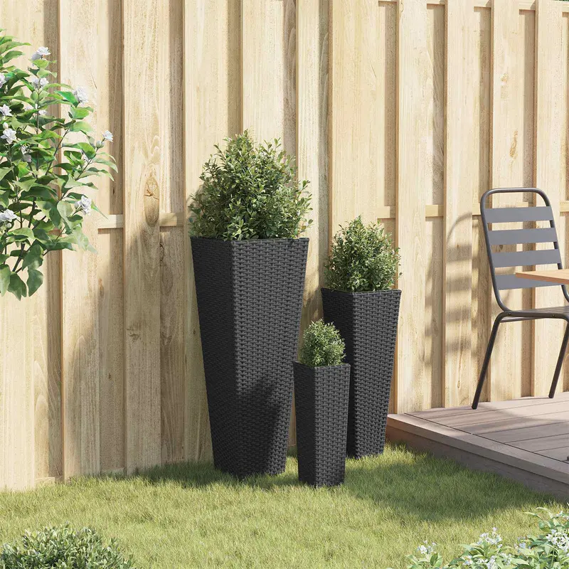 Vidaxl tuinset 3 st zwart 30 x 30 x 80 cm metaal