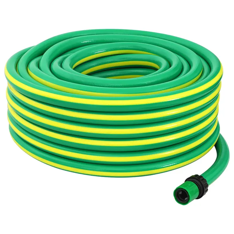 Vidaxl tuinslang 5-lags groen en geel 3 4'' 10 m pvc