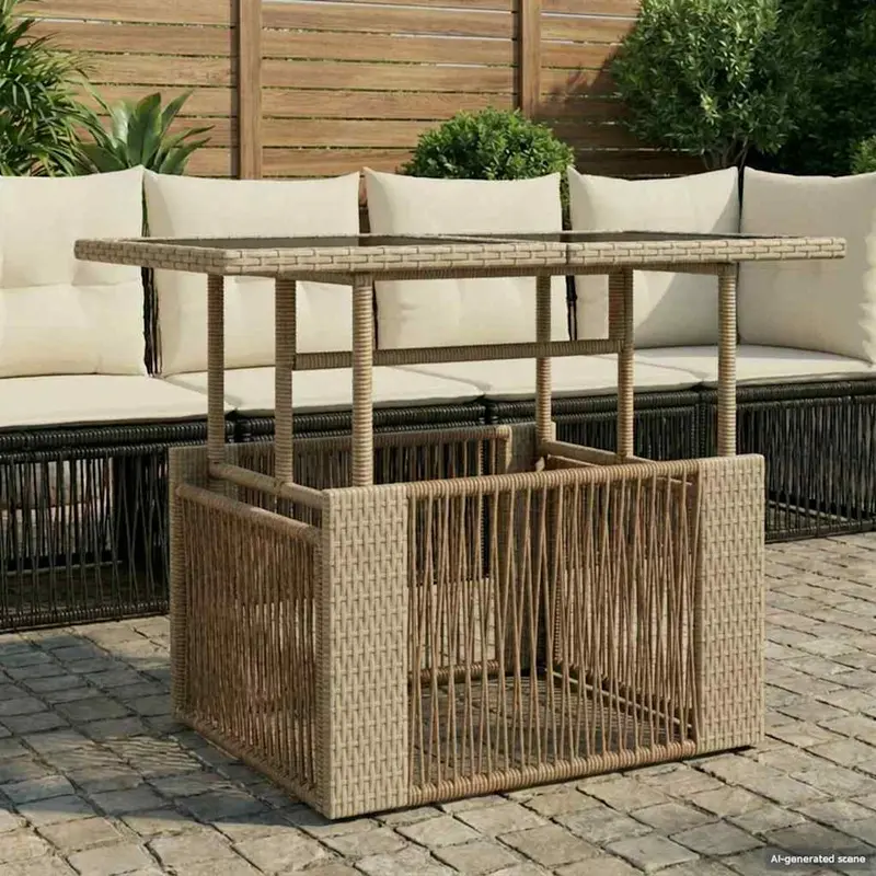 Vidaxl tuinstafel met opklapbare functie beige 100 x 55 x 37 cm