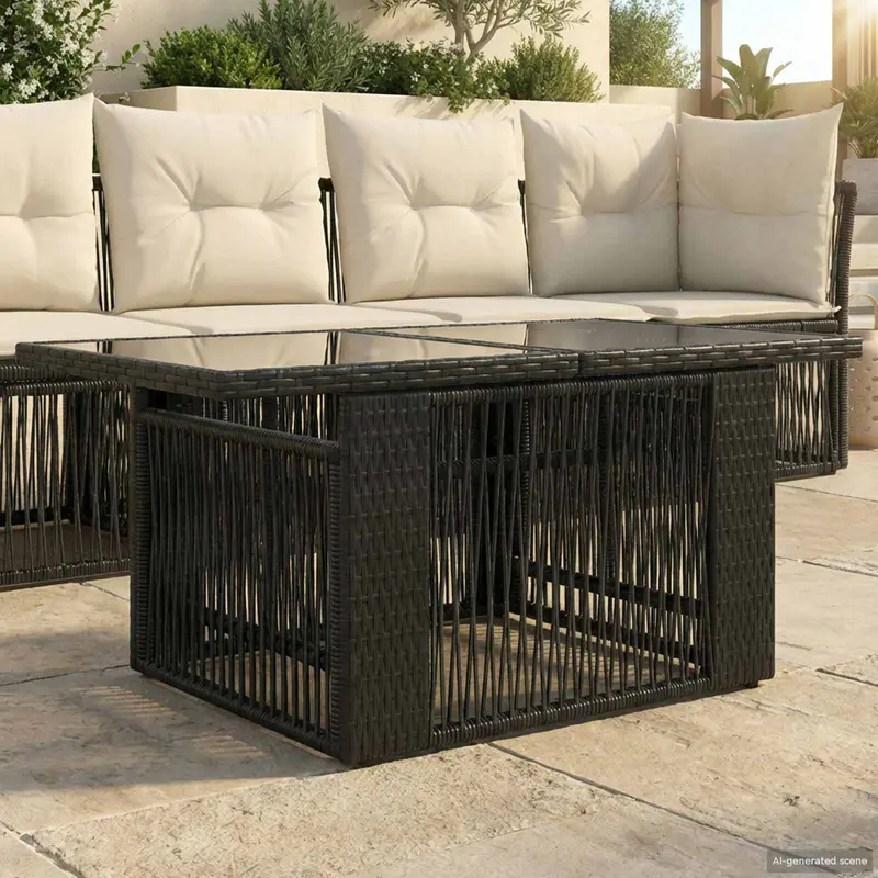 Vidaxl tuinstafel met opklapbare functie zwart 100 x 55 x 37 cm
