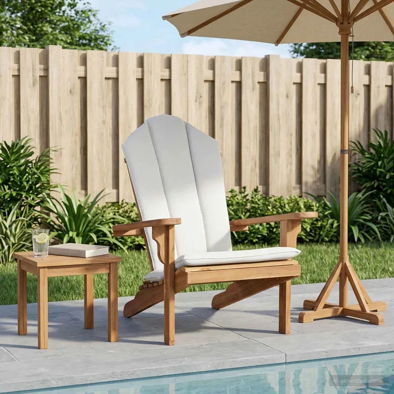 Vidaxl tuinstoel adirondack naturel massief teakhout