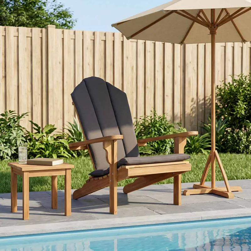 Vidaxl tuinstoel adirondack naturel massief teakhout