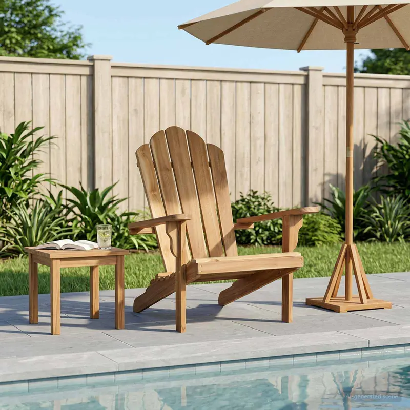 Vidaxl tuinstoel adirondack naturel massief teakhout