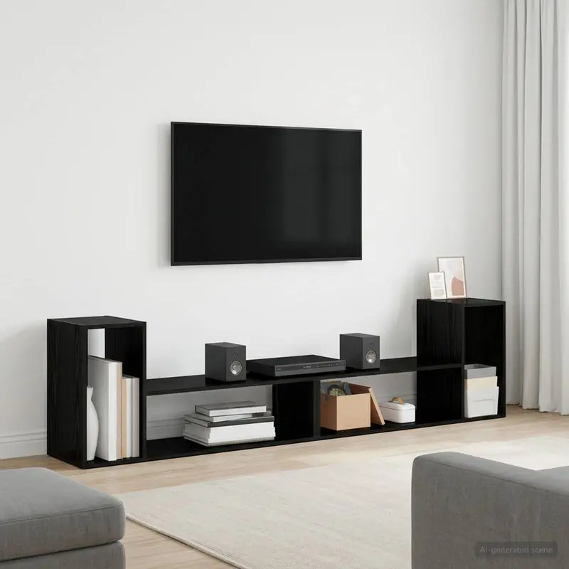 Vidaxl tv-kast 100 x 30 x 50 cm zwart eiken bewerkt hout
