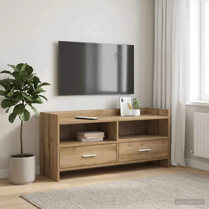 Vidaxl tv-kast 100 x 33 x 47 cm artisanaal eiken bewerkt hout
