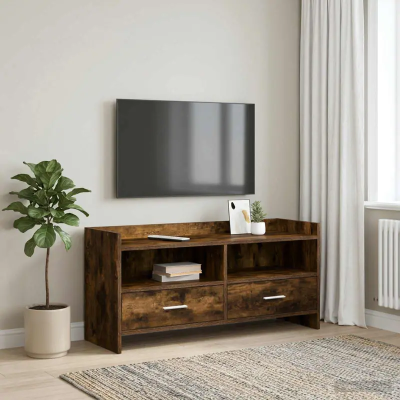 Vidaxl tv-kast 100 x 33 x 47 cm gerookt eiken bewerkt hout
