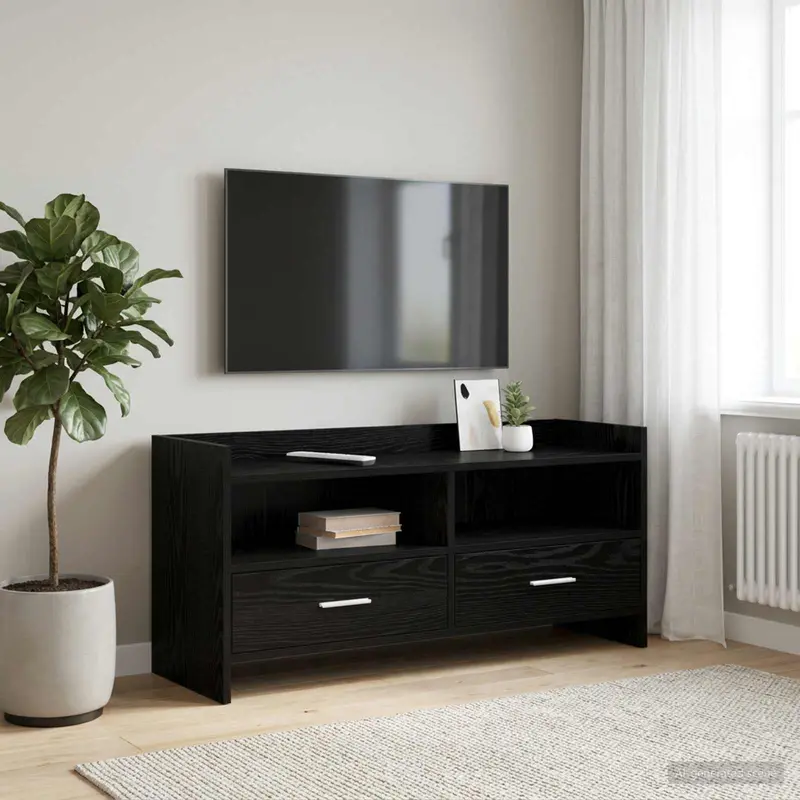 Vidaxl tv-kast 100 x 33 x 47 cm zwart eiken bewerkt hout
