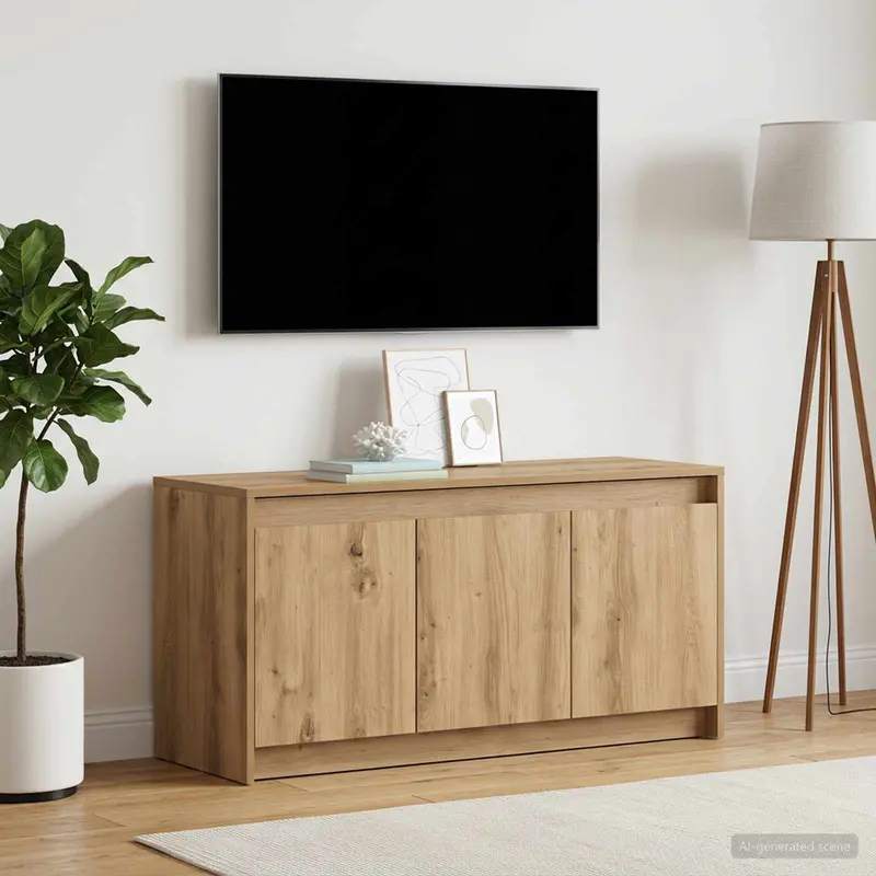 Vidaxl tv-kast 100 x 34 x 50 cm artisanaal eiken bewerkt hout