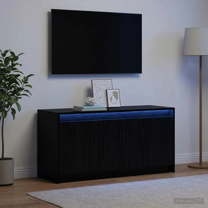Vidaxl tv-kast 100 x 34 x 50 cm zwart eiken bewerkt hout