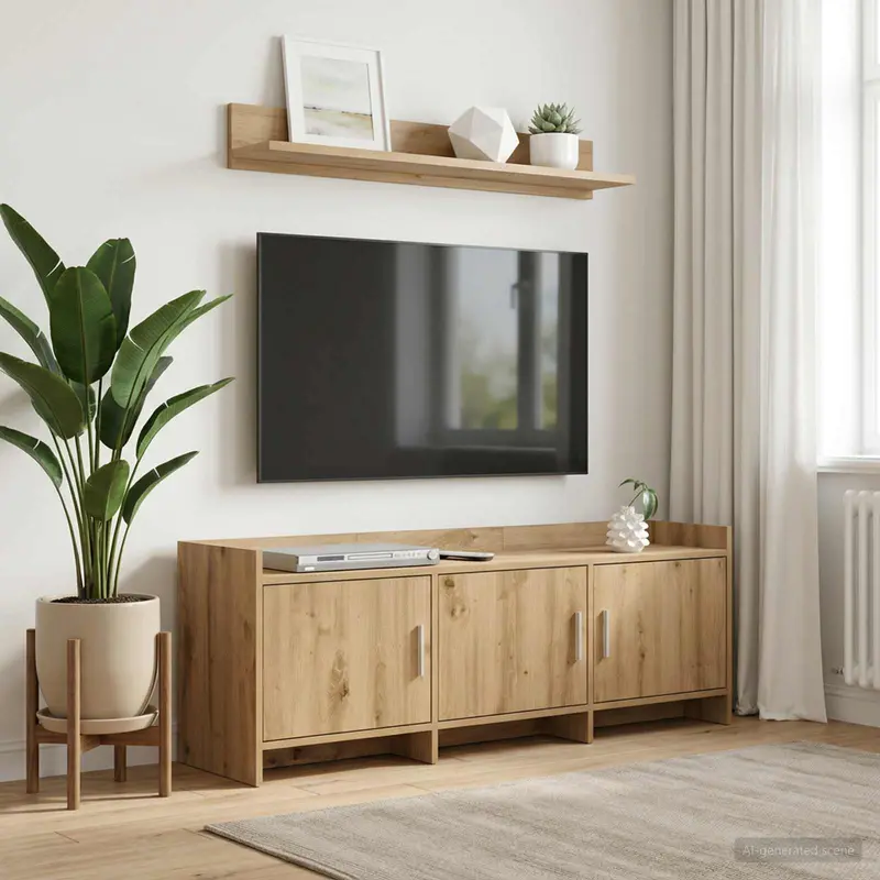Vidaxl tv-kast 130 x 33 x 47 cm artisanaal eiken bewerkt hout