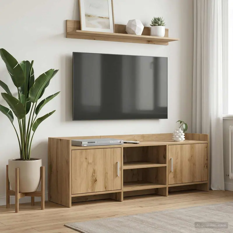 Vidaxl tv-kast 130 x 33 x 47 cm artisanaal eiken bewerkt hout