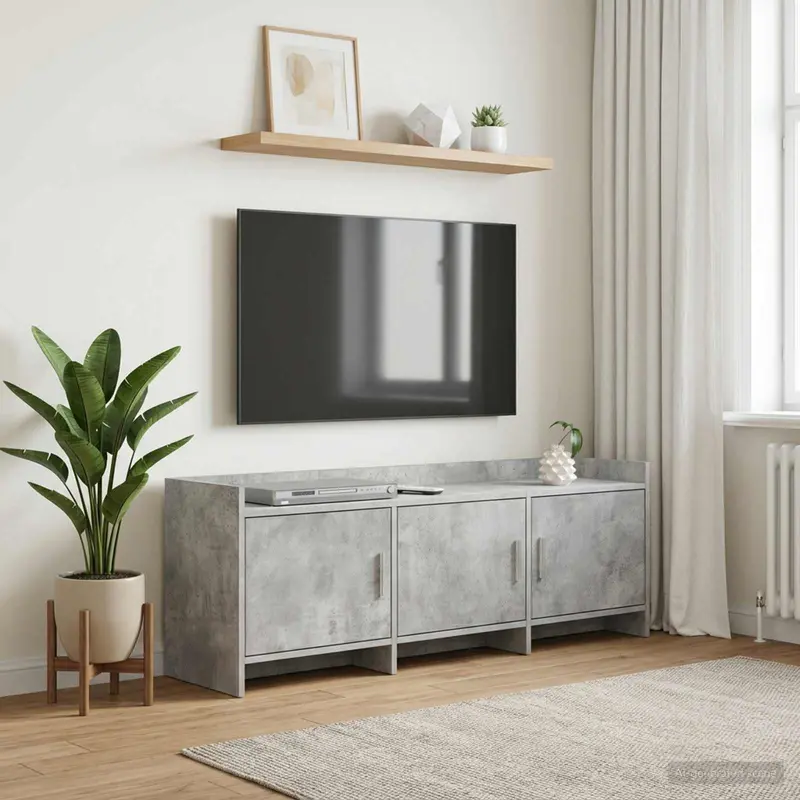 Vidaxl tv-kast 130 x 33 x 47 cm betongrijs bewerkt hout