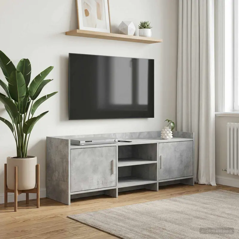 Vidaxl tv-kast 130 x 33 x 47 cm betongrijs bewerkt hout