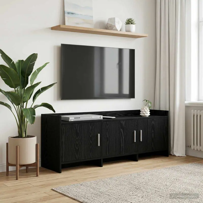 Vidaxl tv-kast 130 x 33 x 47 cm zwart eiken bewerkt hout
