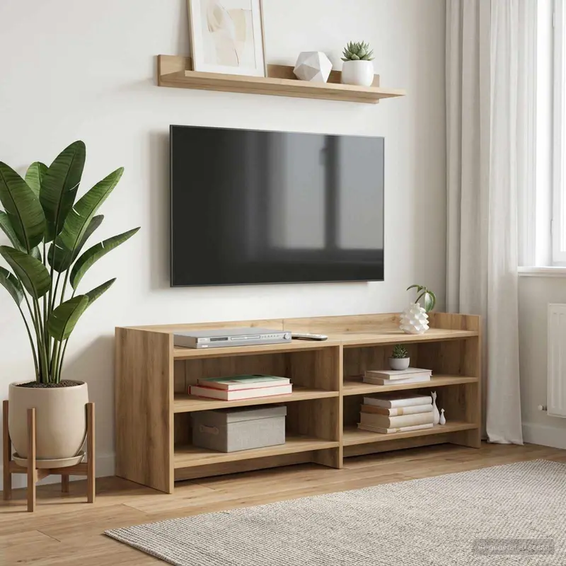 Vidaxl tv-kast 135 x 33 x 47 cm artisanaal eiken bewerkt hout