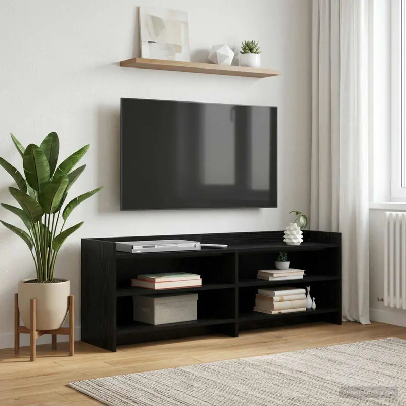 Vidaxl tv-kast 135 x 33 x 47 cm zwart eiken bewerkt hout