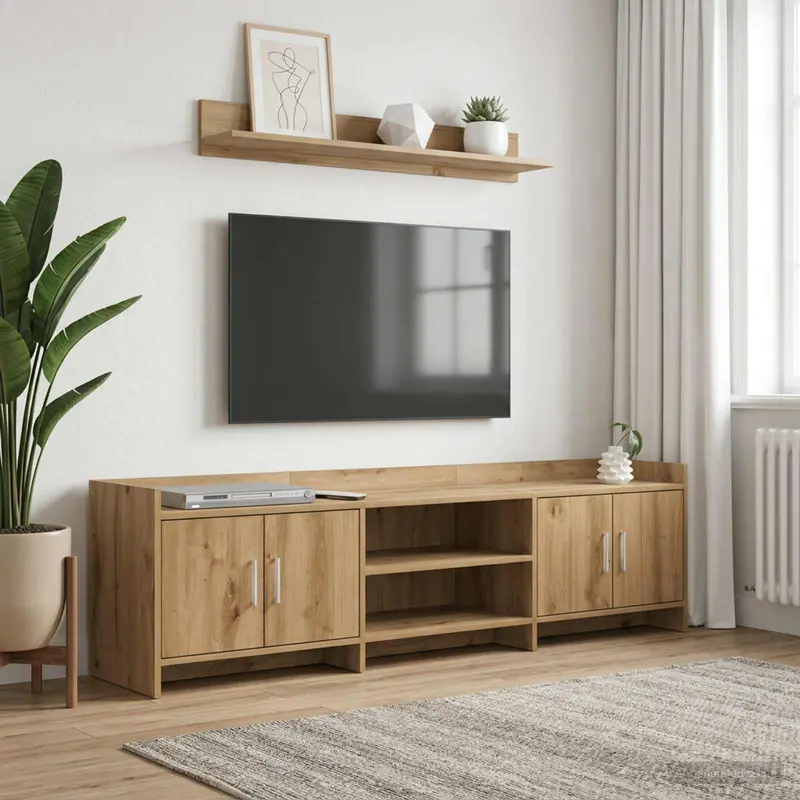 Vidaxl tv-kast 168 x 33 x 47 cm artisanaal eiken bewerkt hout