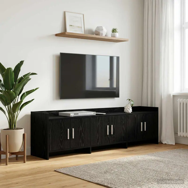 Vidaxl tv-kast 168 x 33 x 47 cm zwart eiken bewerkt hout