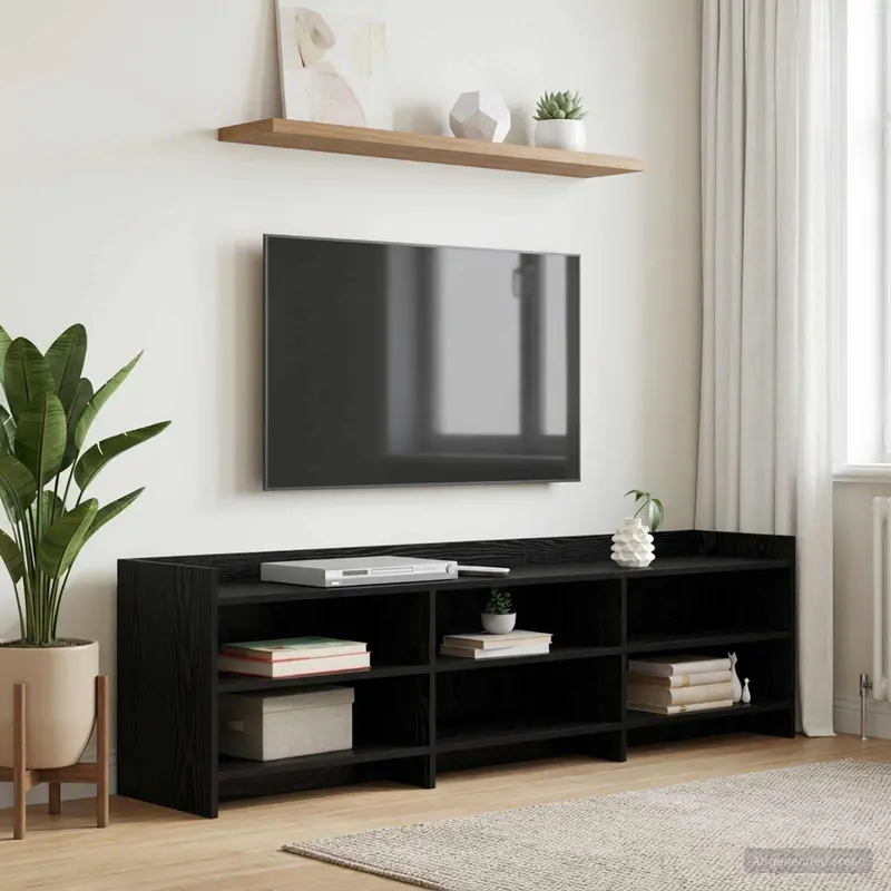 Vidaxl tv-kast 168 x 33 x 47 cm zwart eiken bewerkt hout