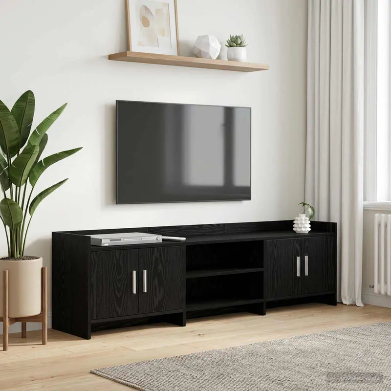 Vidaxl tv-kast 168 x 33 x 47 cm zwart eiken bewerkt hout