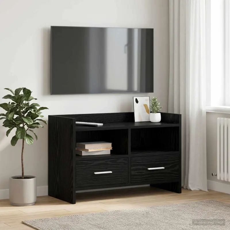 Vidaxl tv-kast 71,5 x 33 x 47 cm zwart eiken bewerkt hout
