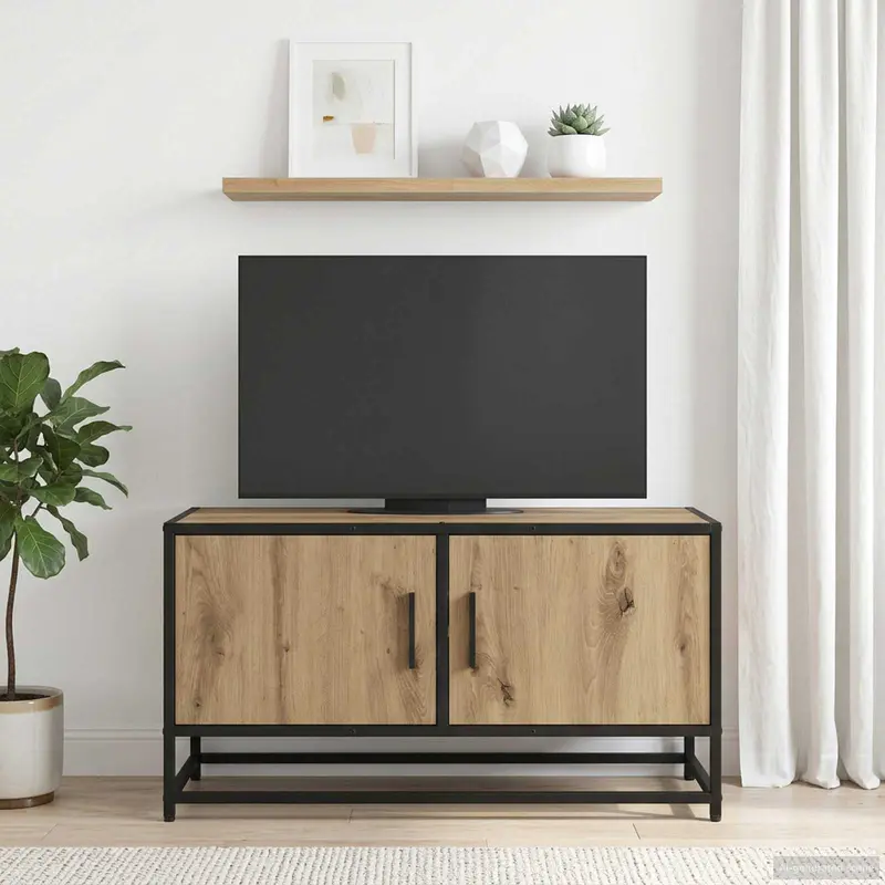 Vidaxl tv-kast 80 x 34,5 x 40 cm artisanaal eiken bewerkt hout