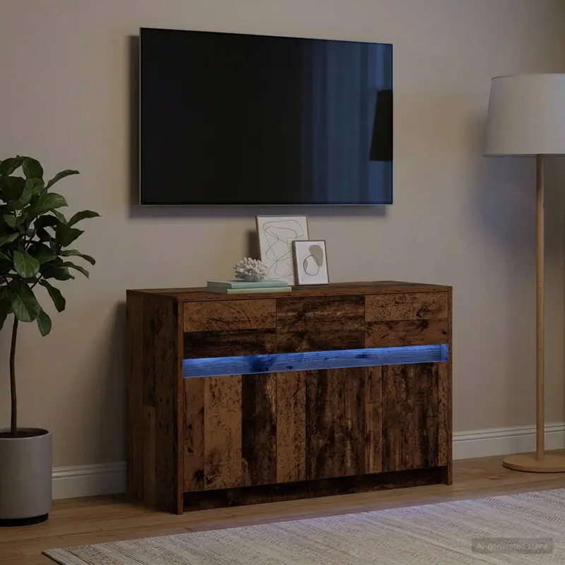 Vidaxl tv-kast 91 x 34 x 61 cm oud hout bewerkt hout