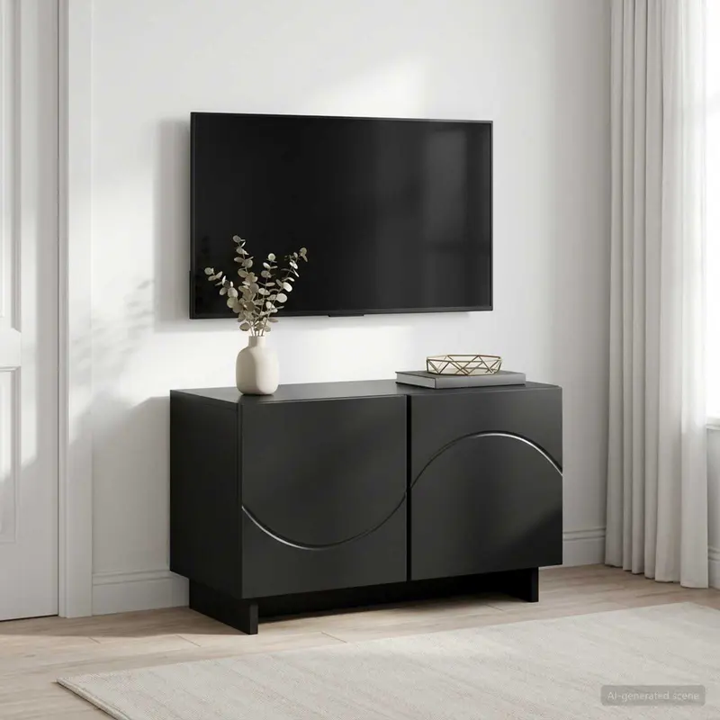 Vidaxl tv-meubel 60 x 34.5 x 40 cm zwart bewerkt hout
